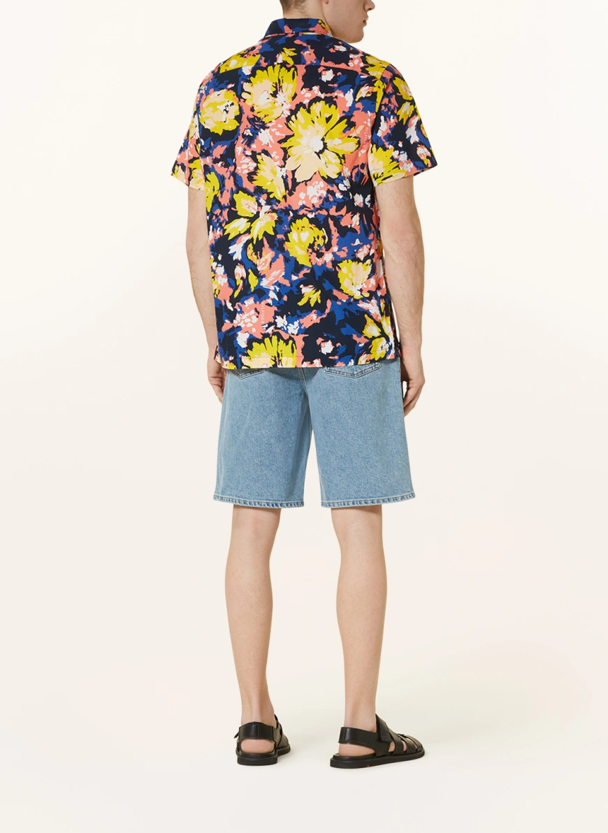 TOMMY HILFIGER Kurzarm-Hemd Regular Fit in gelb/ dunkelblau/ hellrot JE9481
