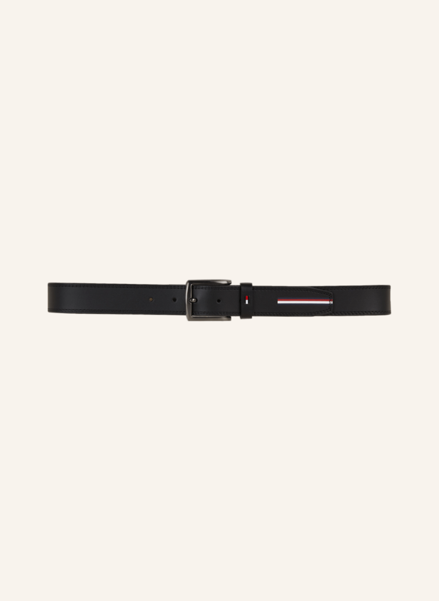 TOMMY HILFIGER Ledergürtel DENTON in schwarz JE7397