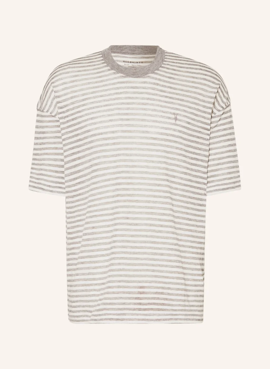 ALLSAINTS T-Shirt ALVA mit Leinen in grau/ weiss