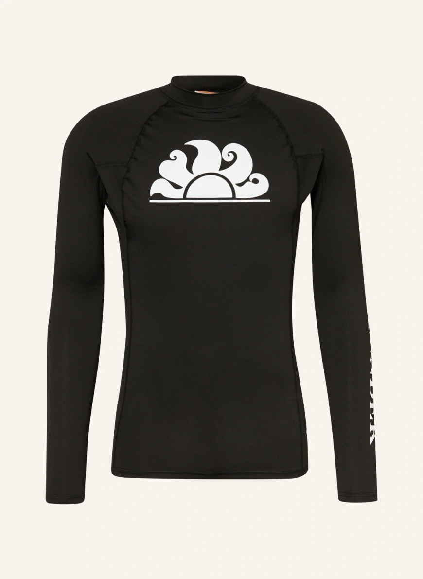 SUNDEK UV-Shirt RASHGUARD mit UV-Schutz 50+ in schwarz/ weiss