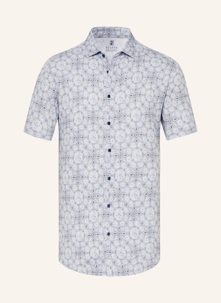 DESOTO Kurzarm-Hemd aus Jersey Slim Fit in hellblau/ blau/ weiss DESOTO Kurzarm-Hemd aus Jersey Slim Fit in hellblau/ blau/ weiss