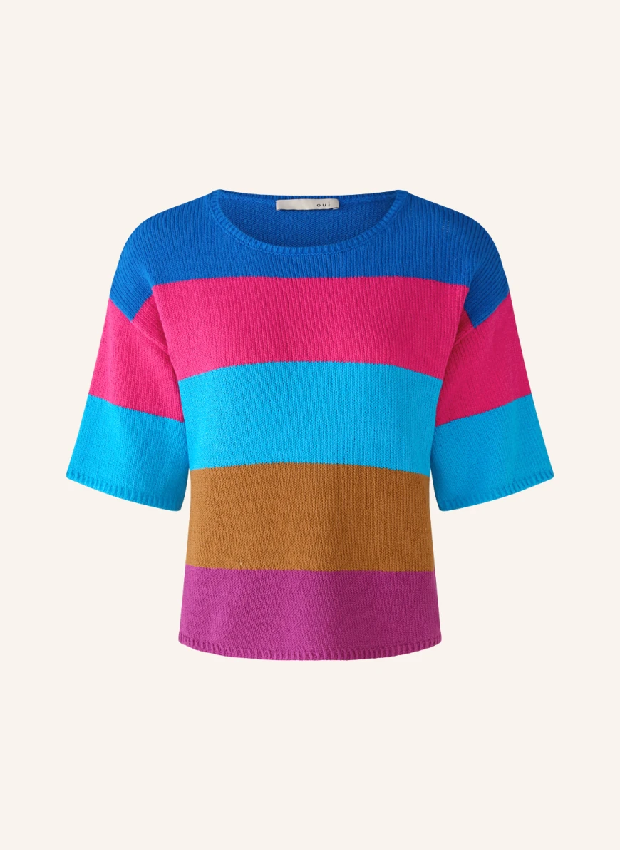 oui Strickshirt in blau/ pink/ lila
