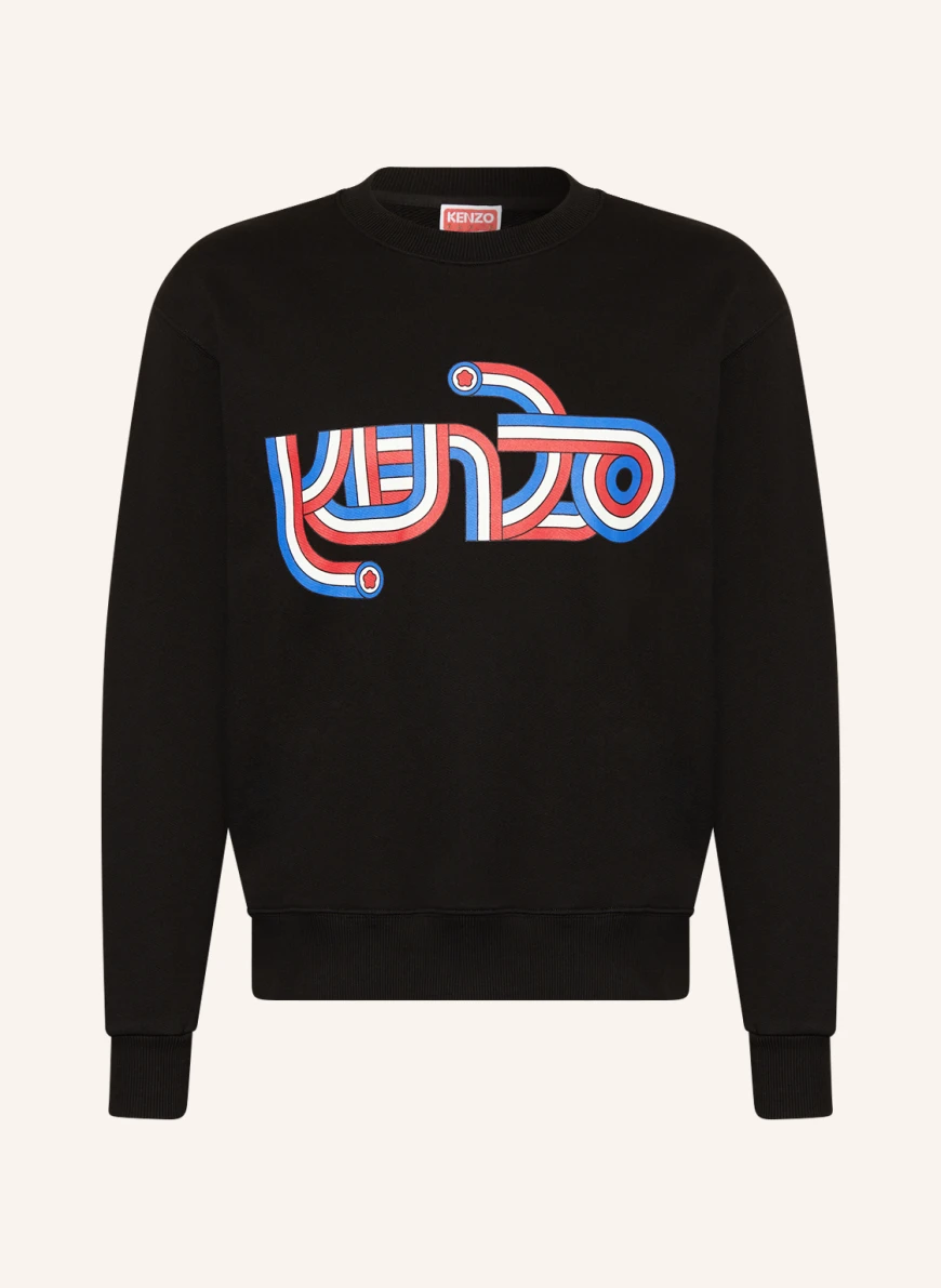 KENZO Sweatshirt in schwarz/ blau/ rot