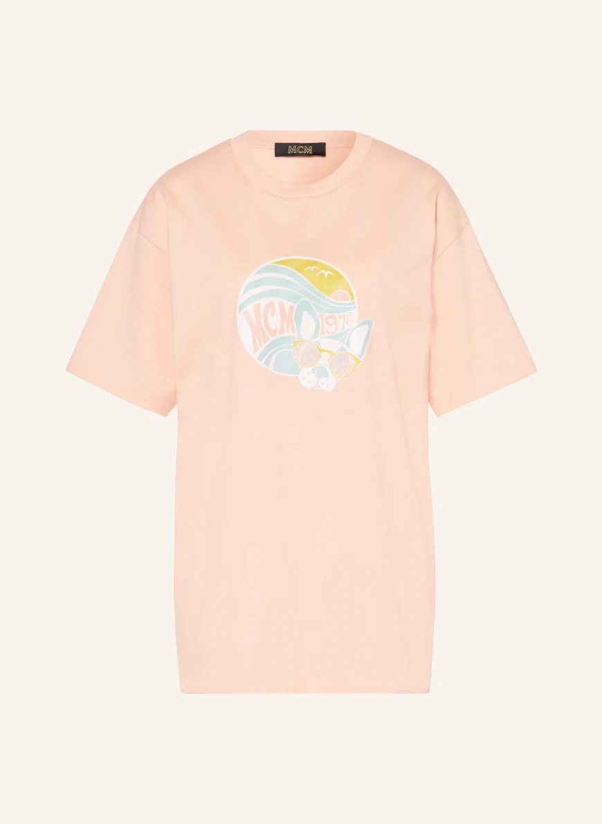 MCM T-Shirt in rosa/ dunkelgelb/ blaugrau