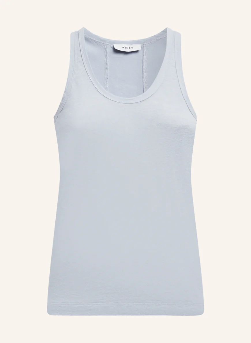 REISS Top TALOULAH im Materialmix mit Leinen in hellblau
