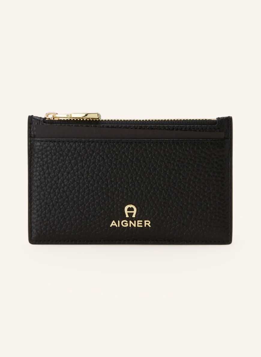 AIGNER Card case IVY with coin compartment BLACK
