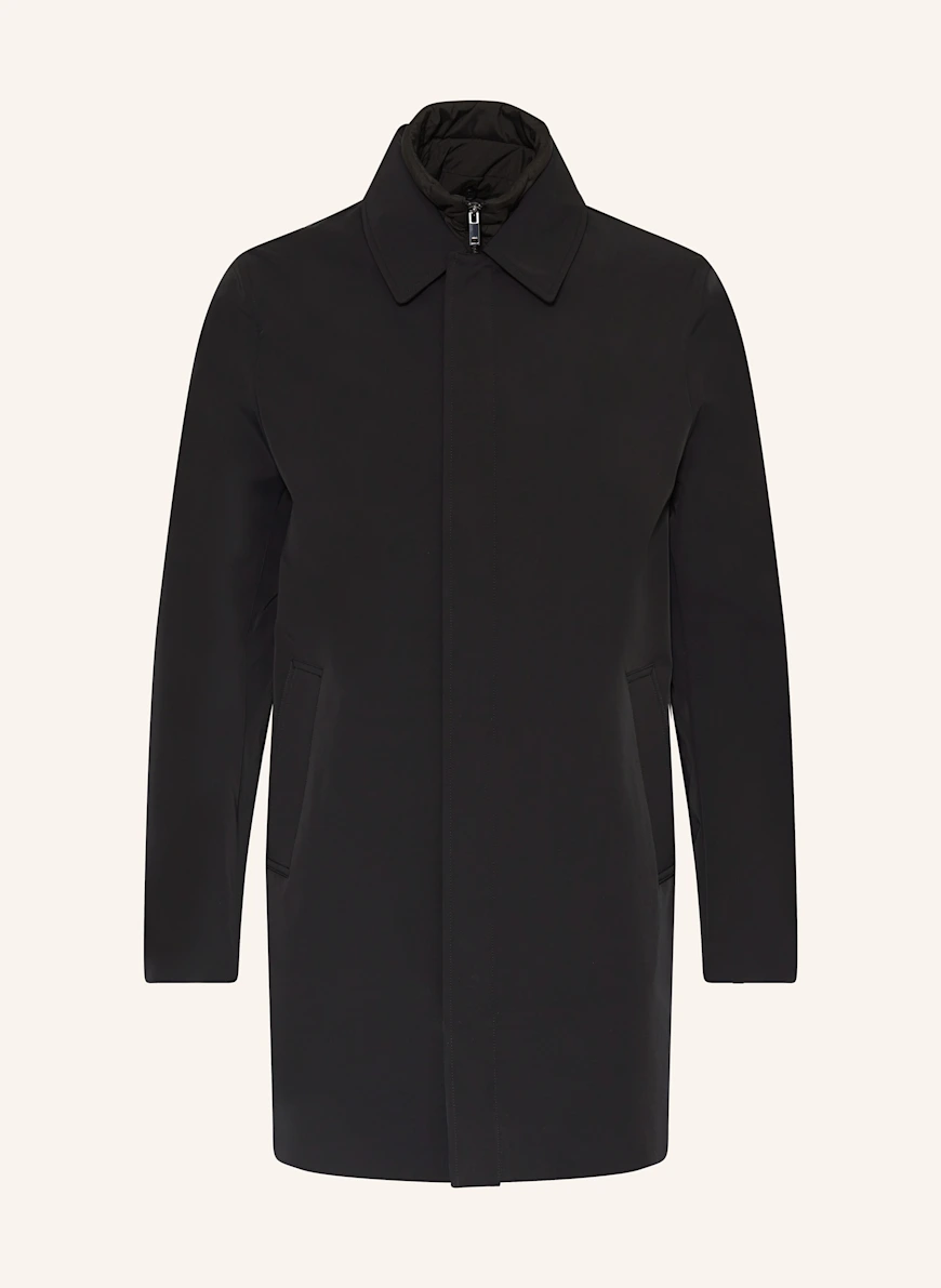 REISS LOGAN coat with removable panel BLACK