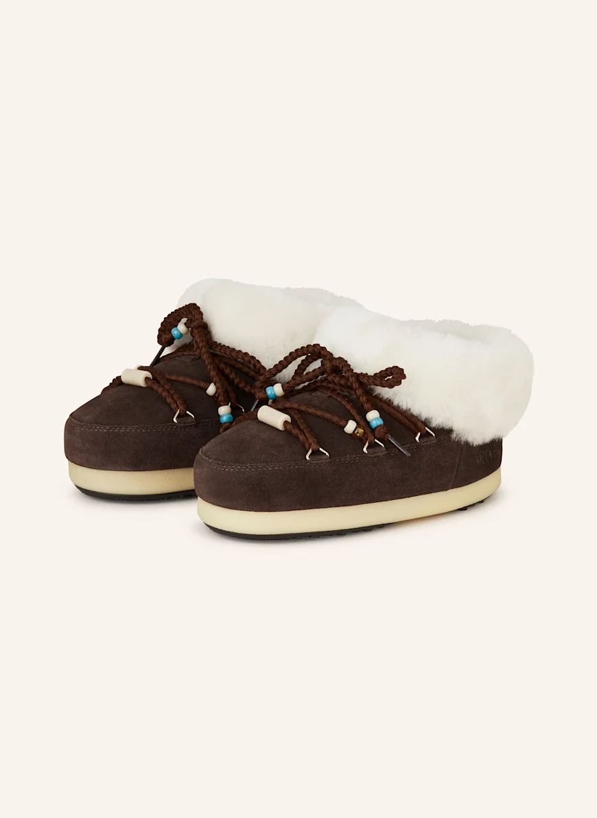 MOON BOOT Moon Boots EVX SUEDE BEADS DARK BROWN / BEIGE