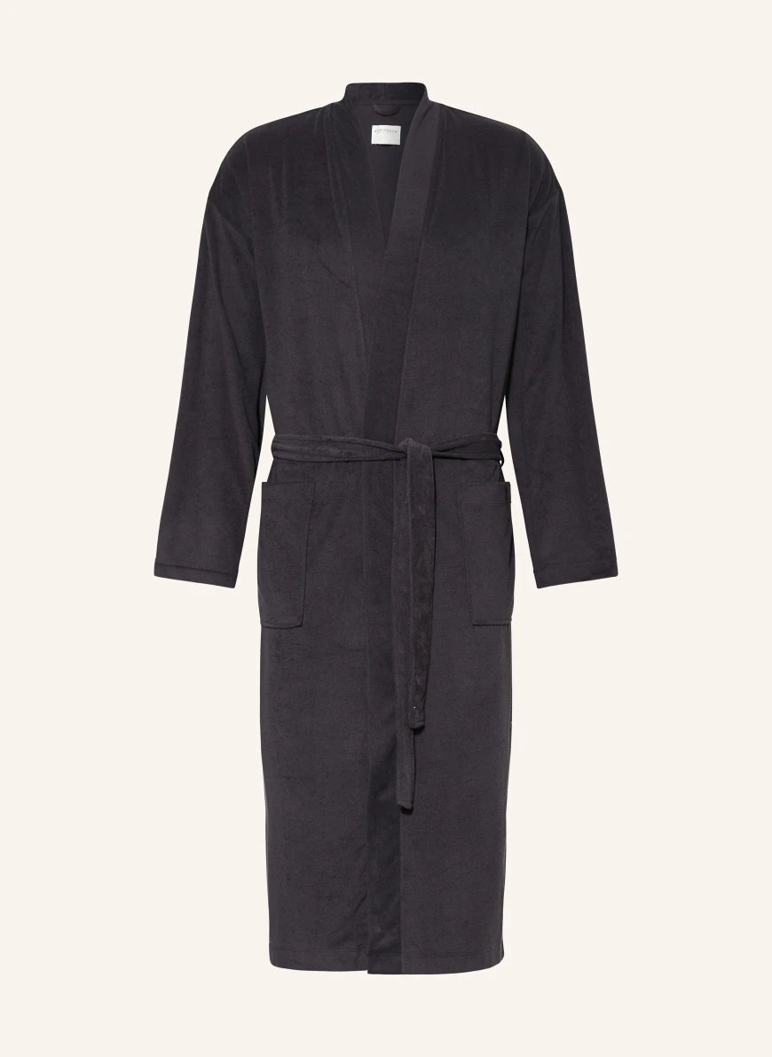 SCHIESSER Men’s bathrobe FEATHER TERRY DARK GRAY