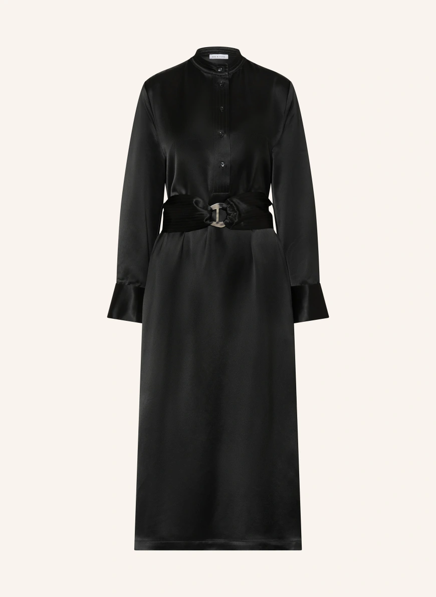 MRS & HUGS rochie din satin NEGRU