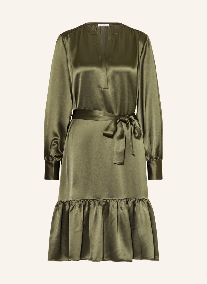 MRS & HUGS rochie din satin OLIV