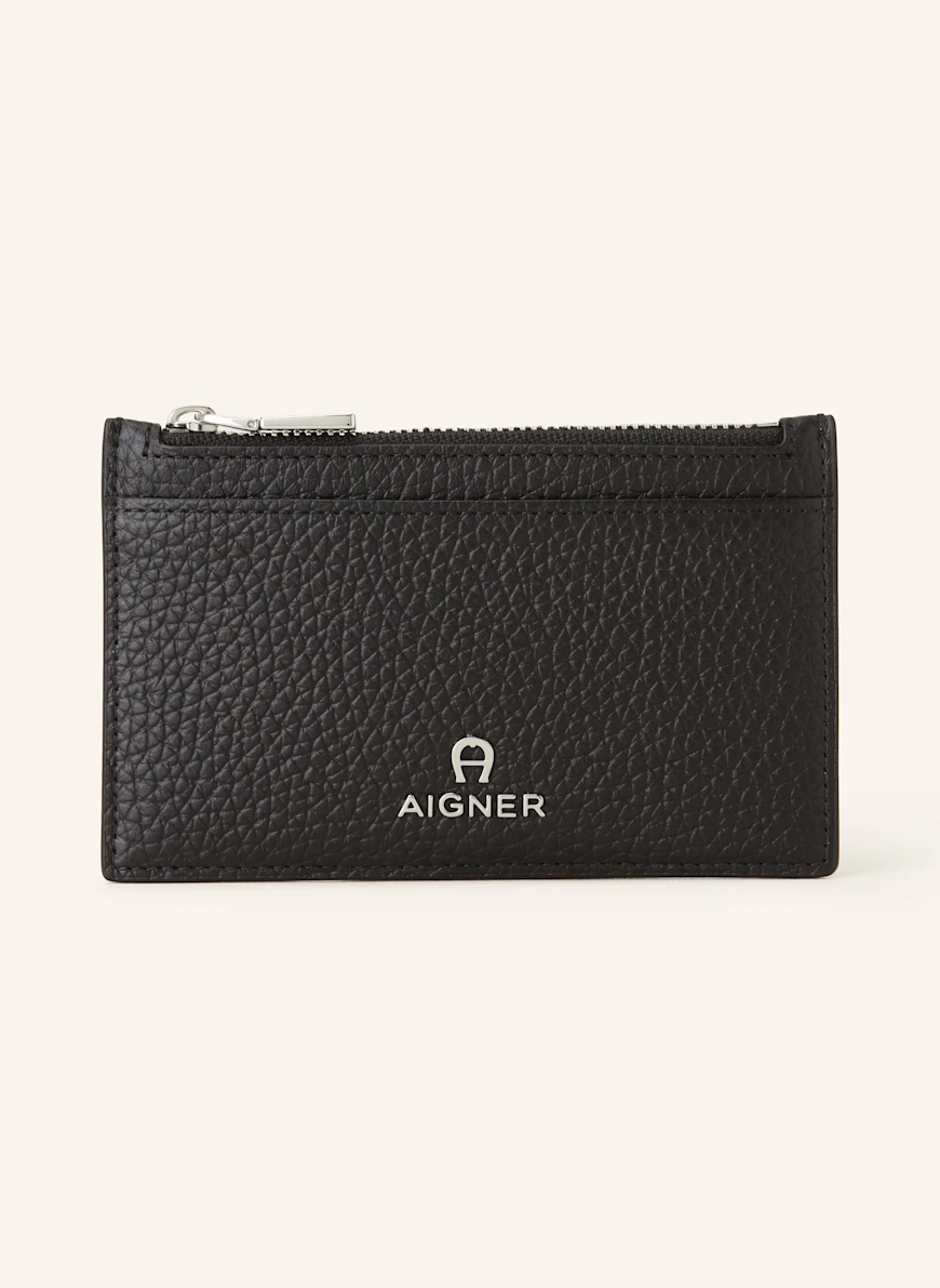 AIGNER Card case IVY with coin compartment BLACK