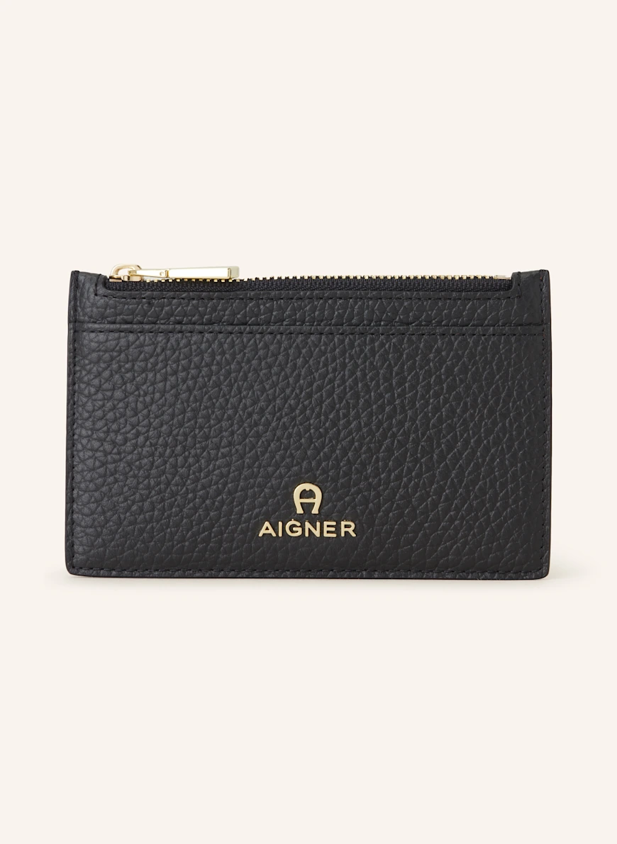 AIGNER Card case IVY with coin compartment BLACK
