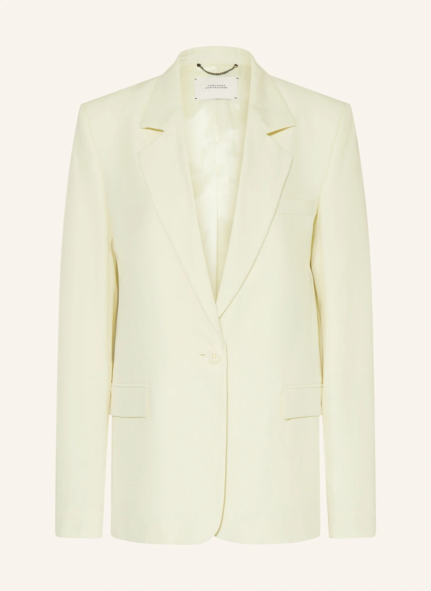 DOROTHEE SCHUMACHER SUMMER CRUISE blazer with linen LIGHT YELLOW