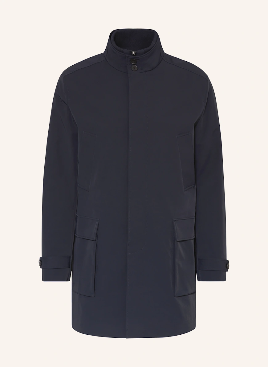 REISS PLAYER coat with removable panel DARK BLUE