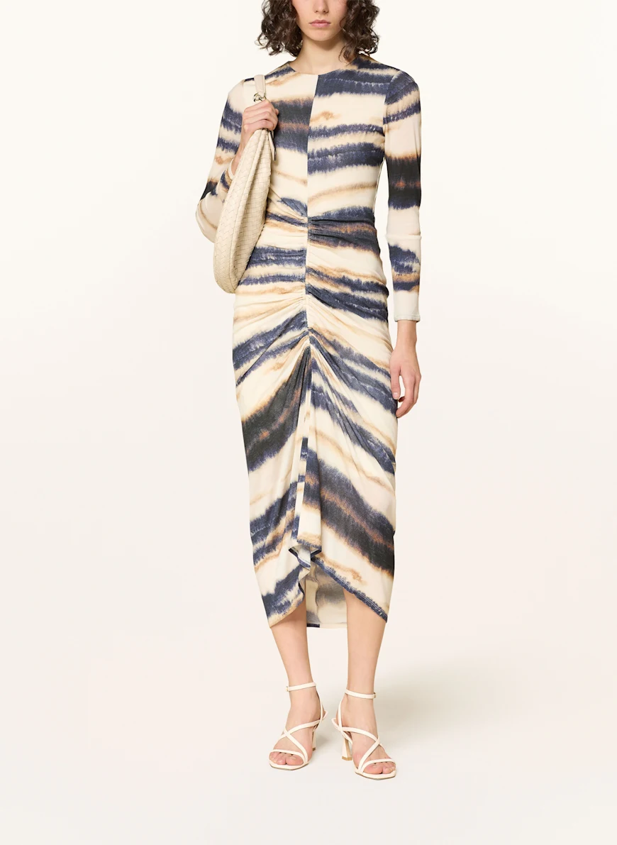 REISS Jerseykleid ECRU / DUNKELBLAU
