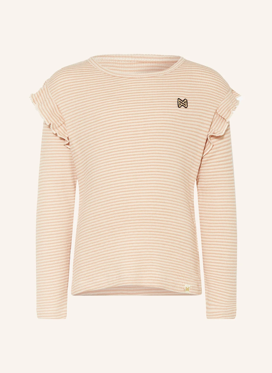 Koko Noko Langærmet bluse med flæser BEIGE / CREME