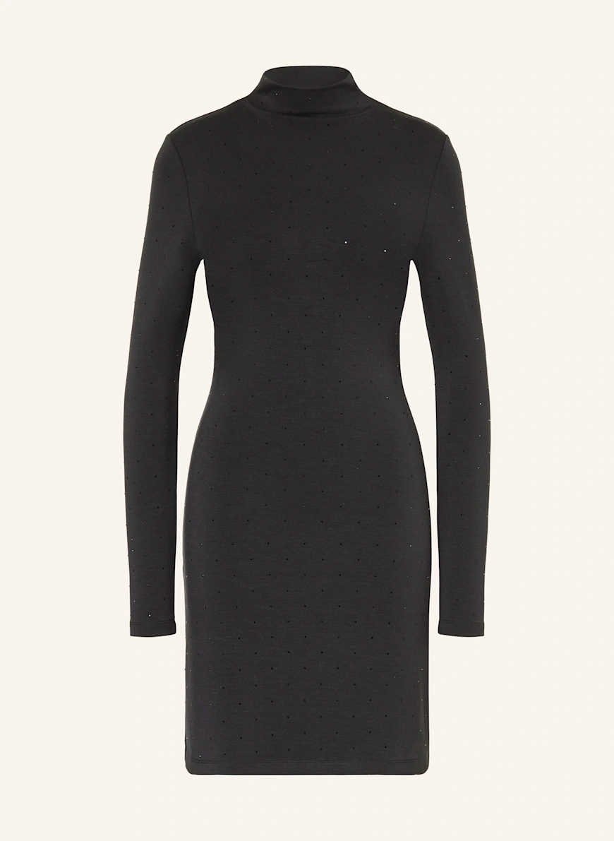 MRS & HUGS Rochie din jersey cu pietre decorative NEGRU