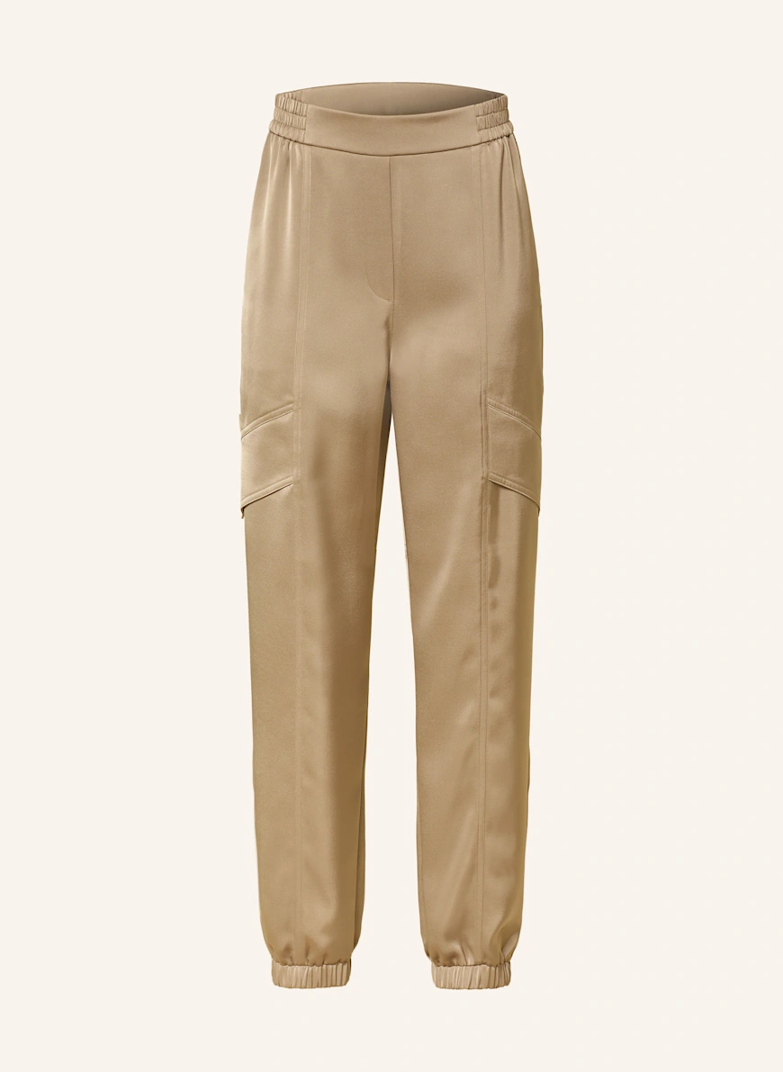 MARC CAIN Saténové kalhoty RHODOS v joggingovém stylu 628 dune new