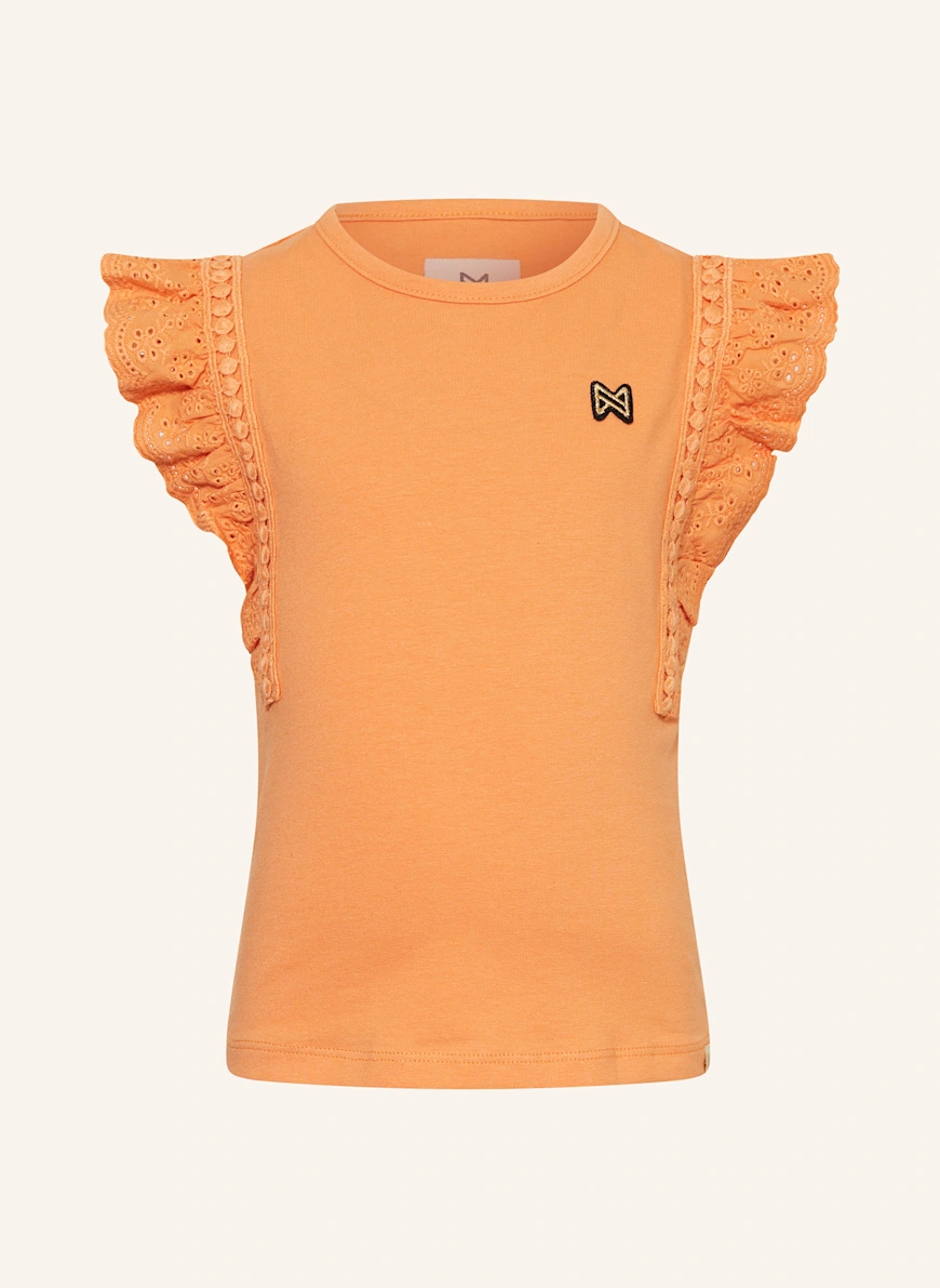 Koko Noko T-shirt with broderie anglaise ORANGE