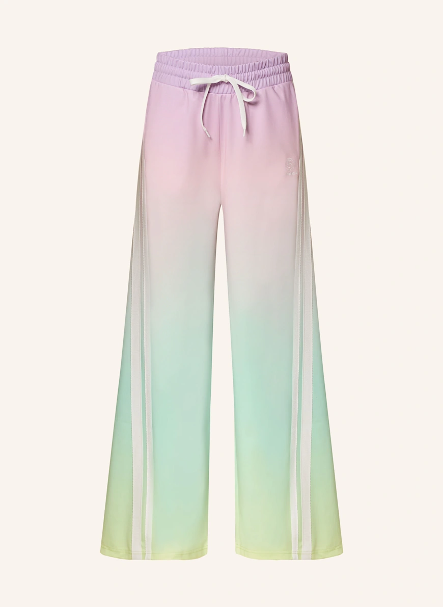 ELIAS RUMELIS PENNI sweatpants with tuxedo stripes LIGHT PURPLE / LIGHT GREEN / LIGHT PINK