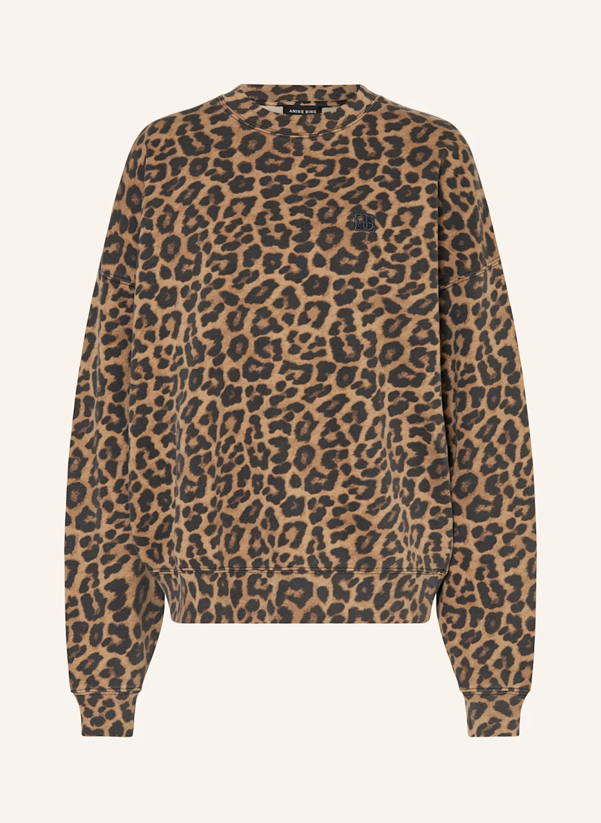 ANINE BING Oversized sweatshirt MILES BEIGE / BLACK