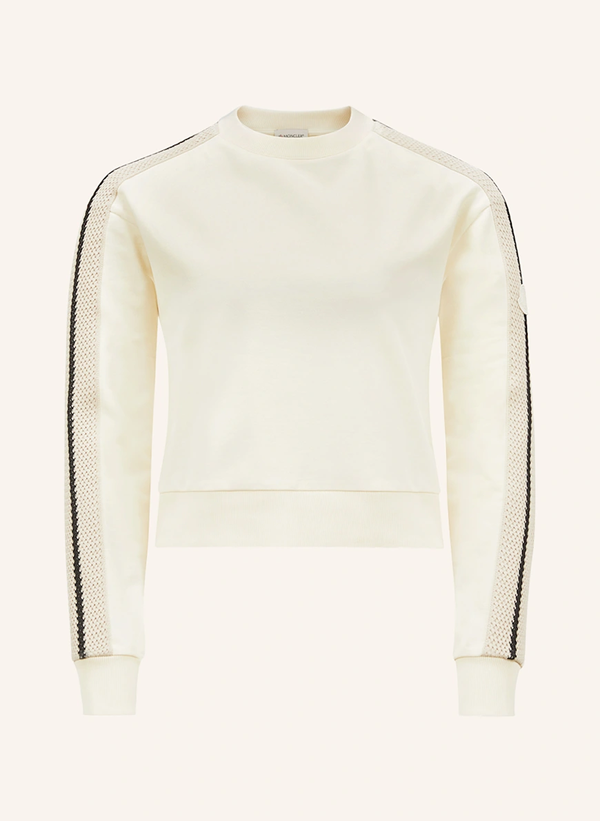 MONCLER Sweatshirt with tuxedo stripes CREAM / BEIGE / BLACK