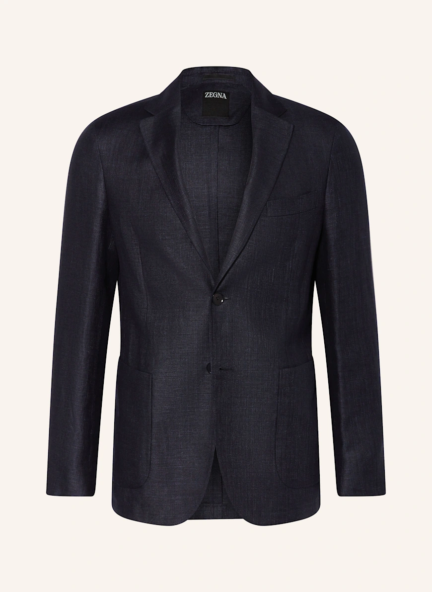 ZEGNA Slim fit jakke med lin MØRKEBLÅ