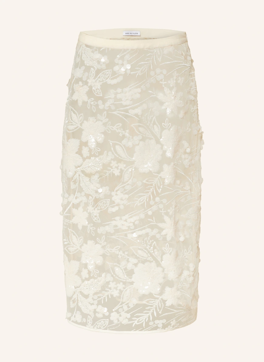 MRS & HUGS Mesh skirt with sequins ECRU