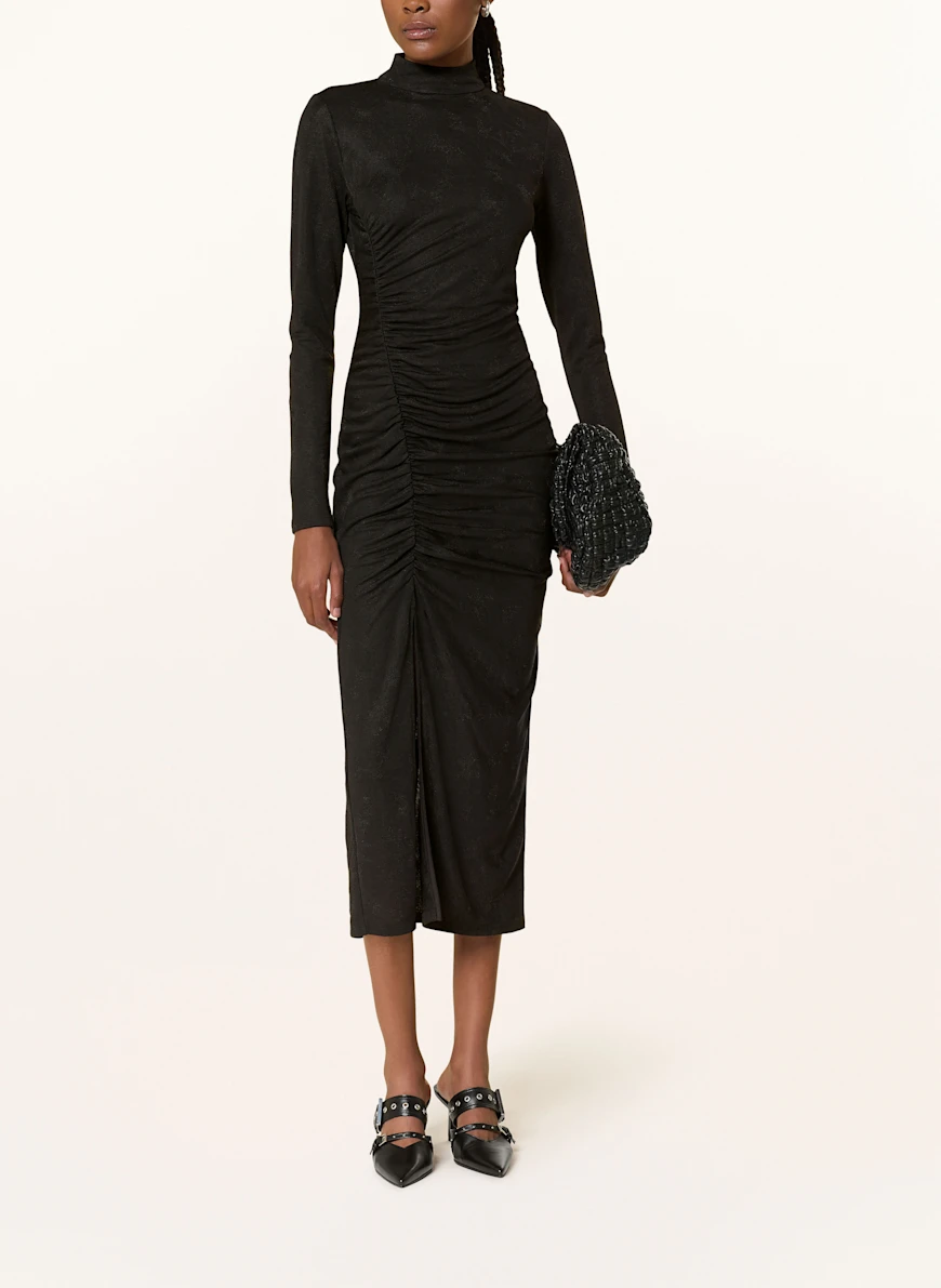 HUGO Jerseykleid NELLARI mit Glitzergarn SCHWARZ