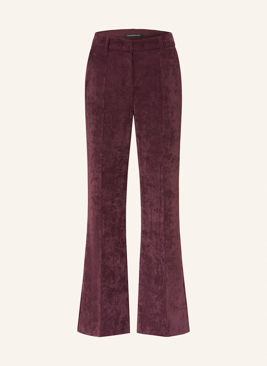 LUISA CERANO Bootcut-byxor i corduroy MÖRKLILA