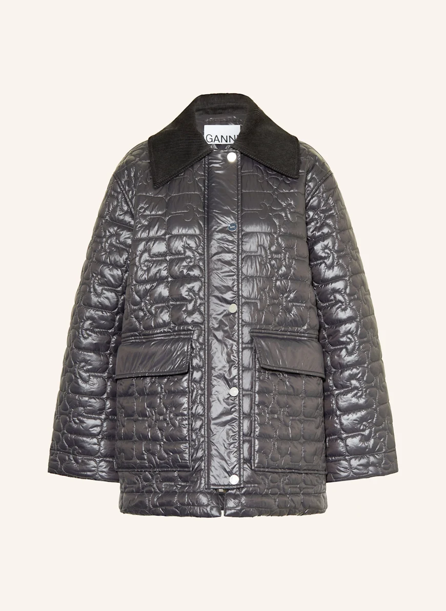 GANNI Quilted jacket DARK GRAY