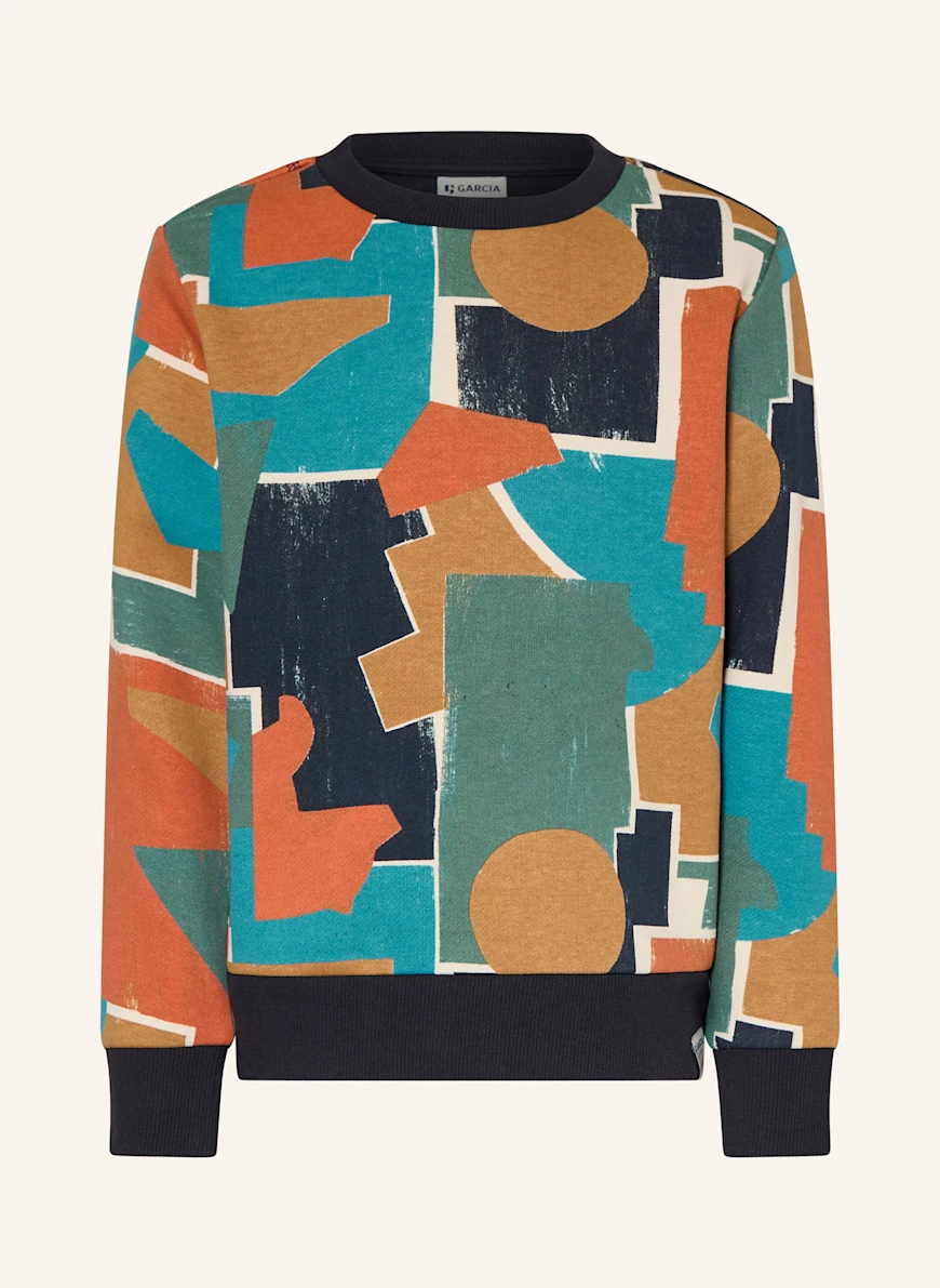 GARCIA Sweatshirt DARK BLUE / ORANGE / GREEN