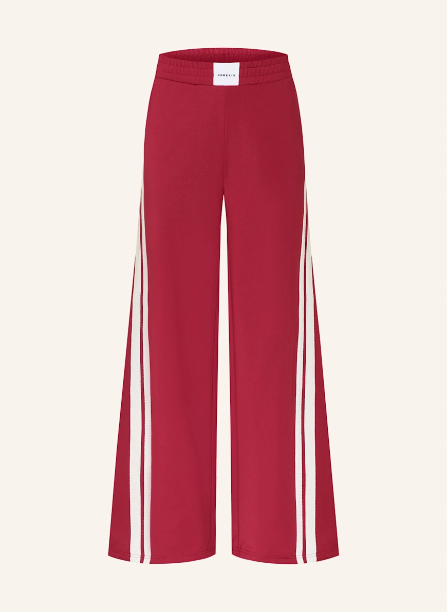 ELIAS RUMELIS PENNI sweatpants with tuxedo stripes DARK RED