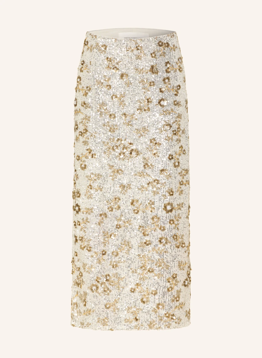 MSCH COPENHAGEN MSCHMAGNOLIA skirt with sequins and decorative beads SILVER / GOLD