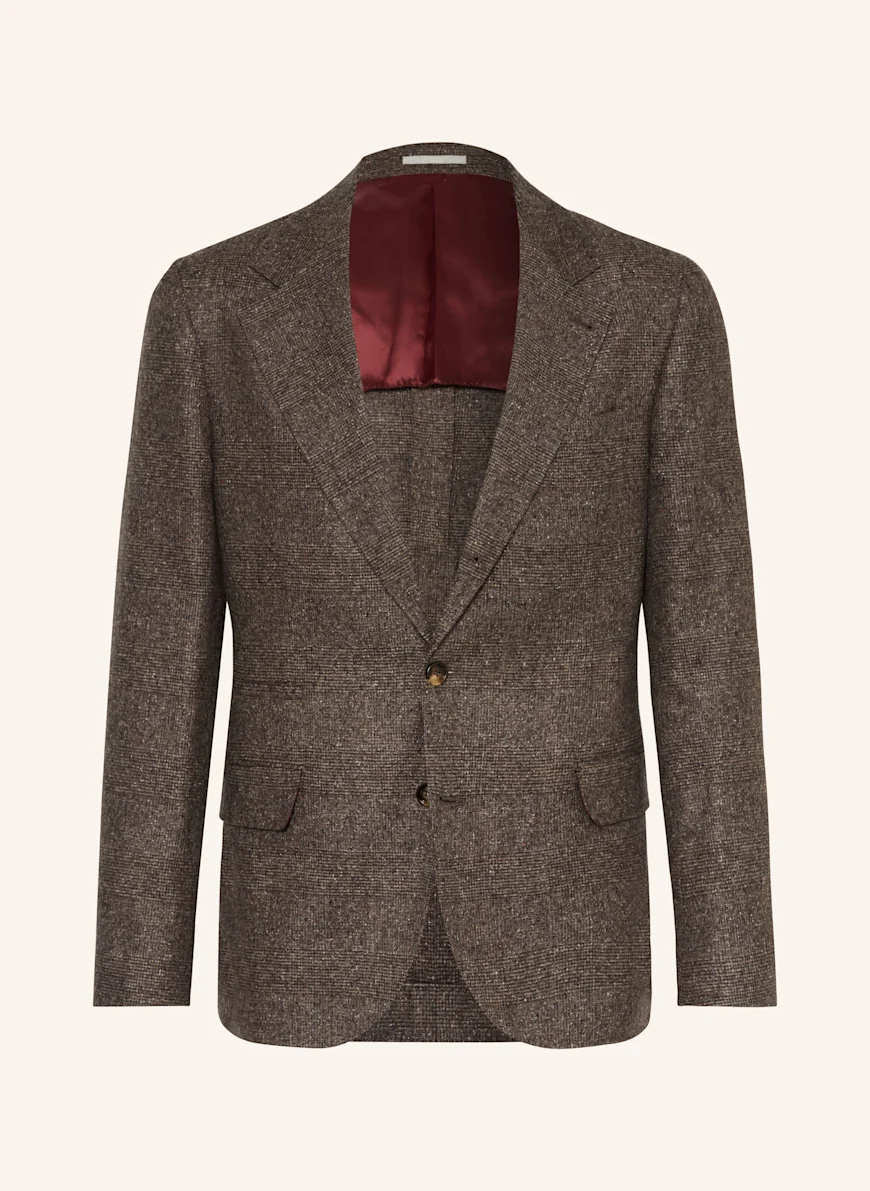 BRUNELLO CUCINELLI Flanelljakke Extra Slim Fit med silke TAUPE / BRUN