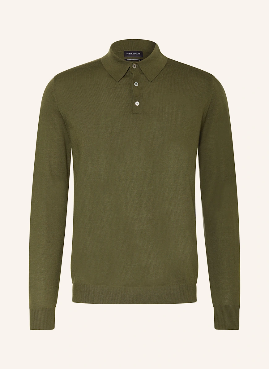 STROKESMAN'S Tricou polo tricotat OLIV