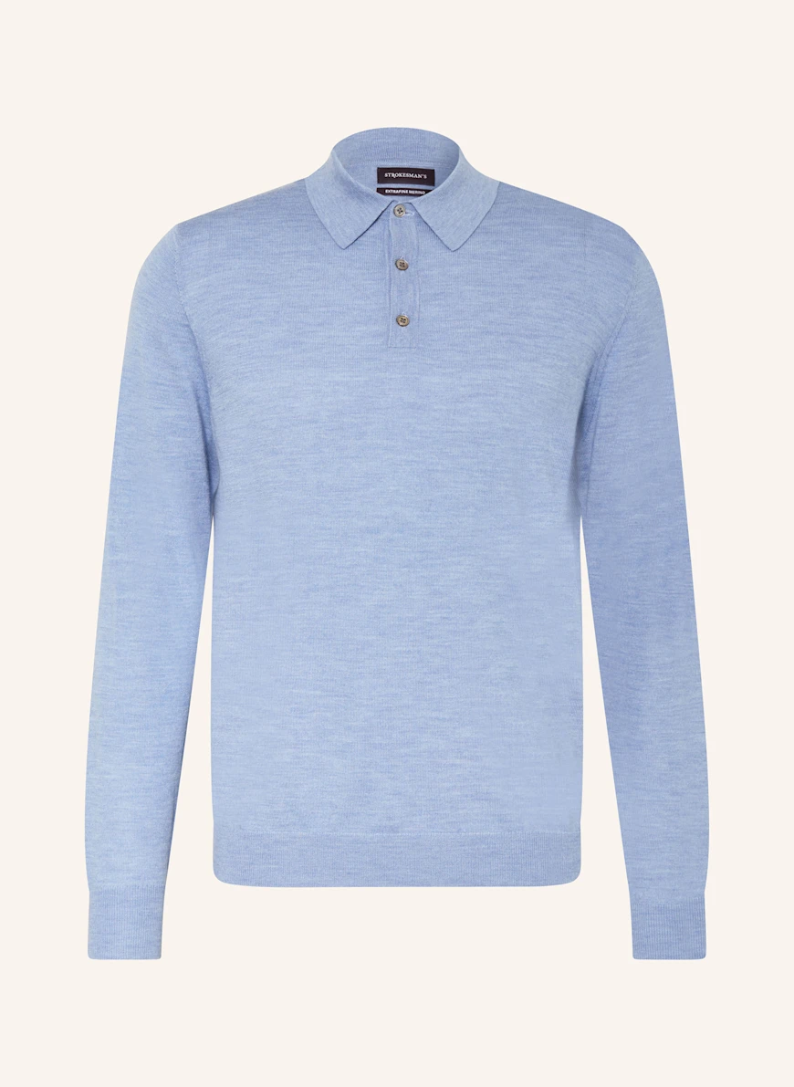 STROKESMAN'S Tricou polo tricotat ALBASTRU DESCHIS