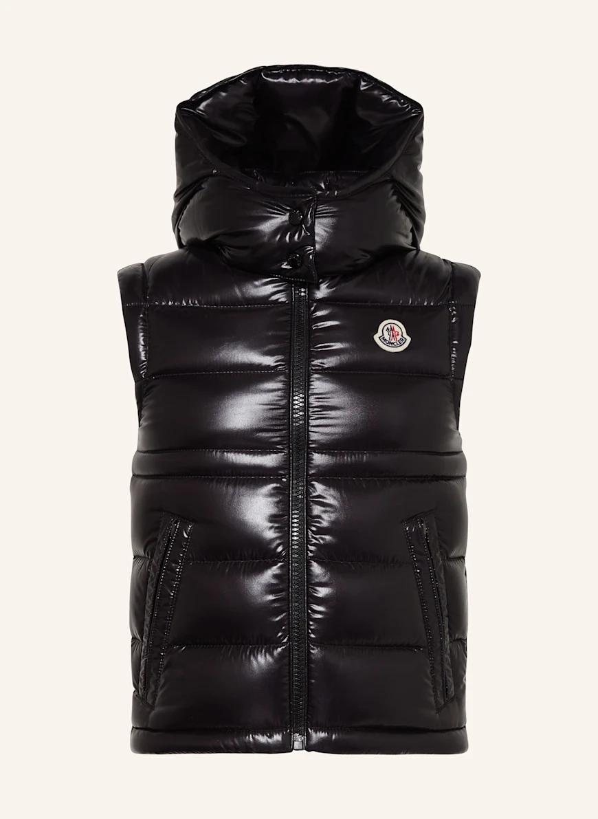 MONCLER enfant Dunväst ANIA med avtagbar huva SVART