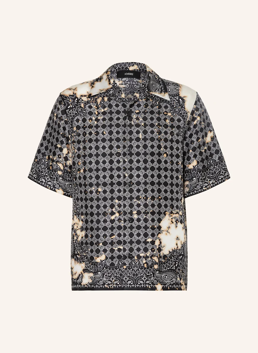AMIRI Resort shirt relaxed fit made of silk BLACK / WHITE / BEIGE