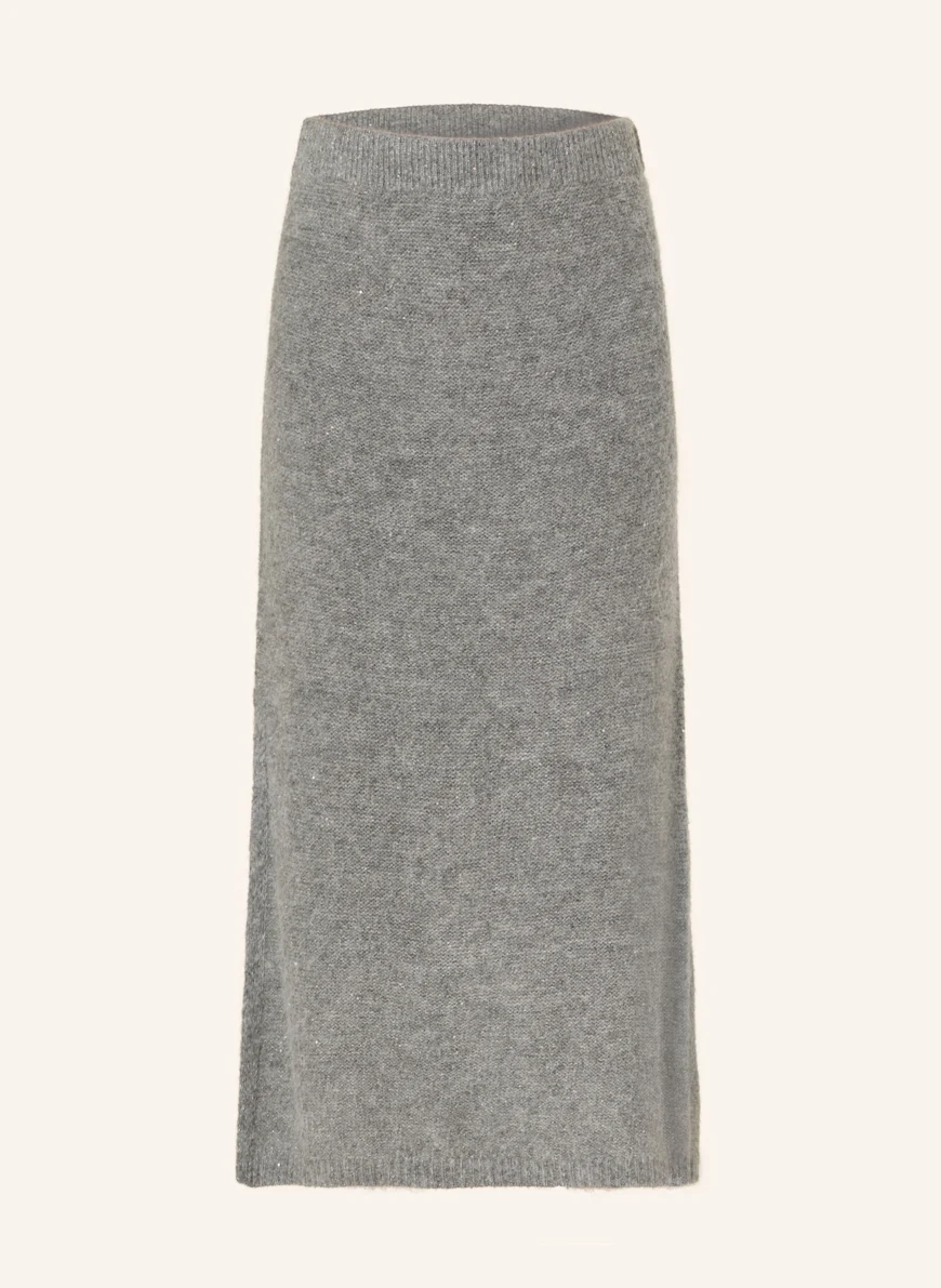 Part Two VANINAPW knit skirt with glitter yarn and sequins GRAY