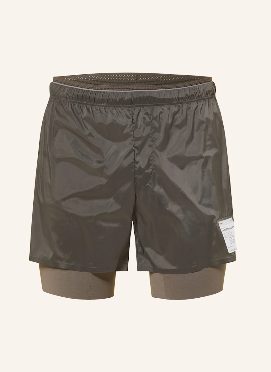 SATISFY cOFFEETHERMAL™ 8" 2-in-1 running shorts TAUPE