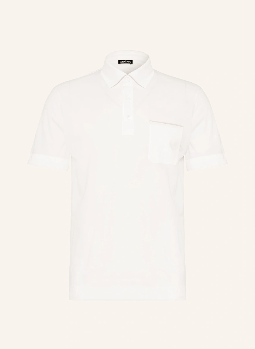 ZEGNA Pique polo shirt WHITE