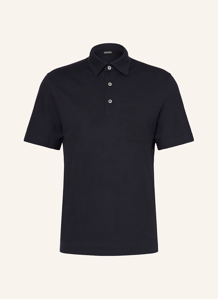 ZEGNA Pique polo shirt DARK BLUE
