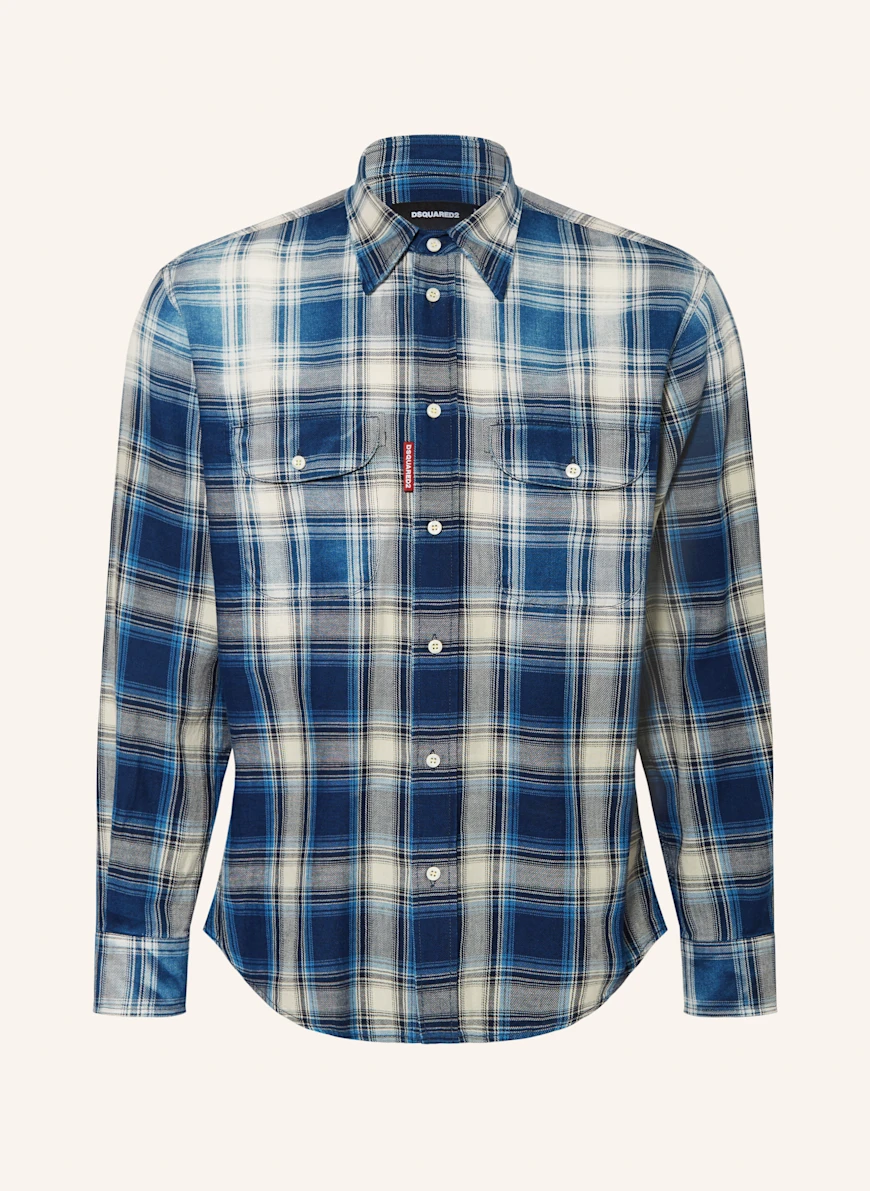DSQUARED2 CANADIAN VINTAGE Comfort Fit shirt BLUE / DARK BLUE / WHITE