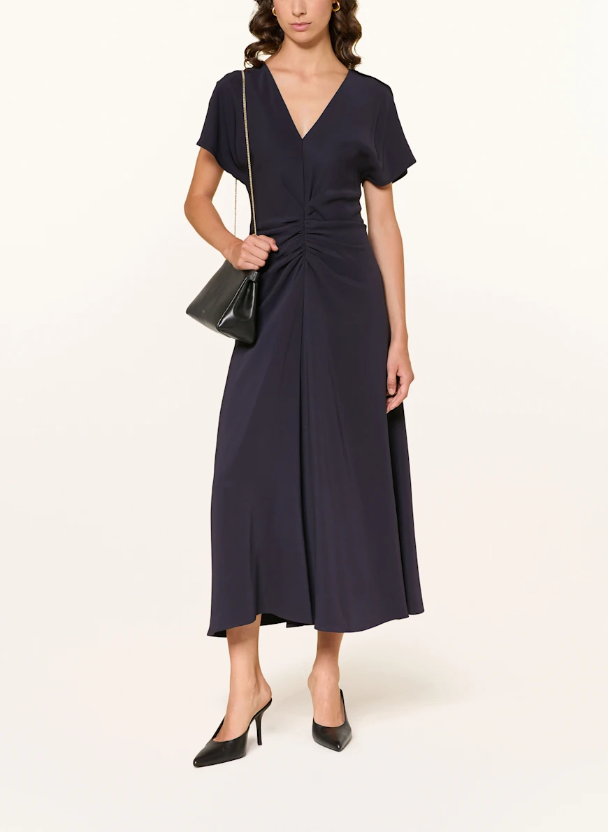 REISS Kleid ROWE mit Volants DUNKELBLAU