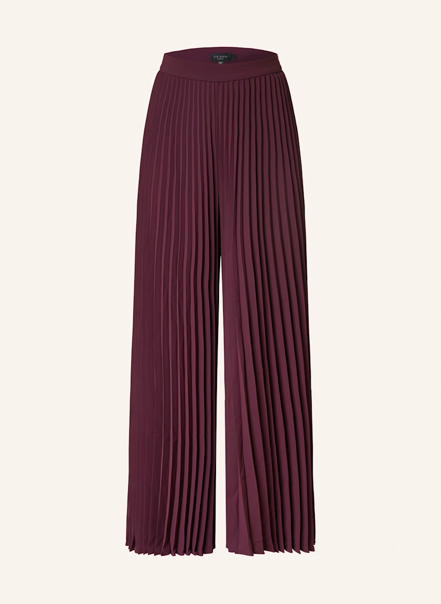 TED BAKER Plisseehose OXBLOOD DUNKELROT