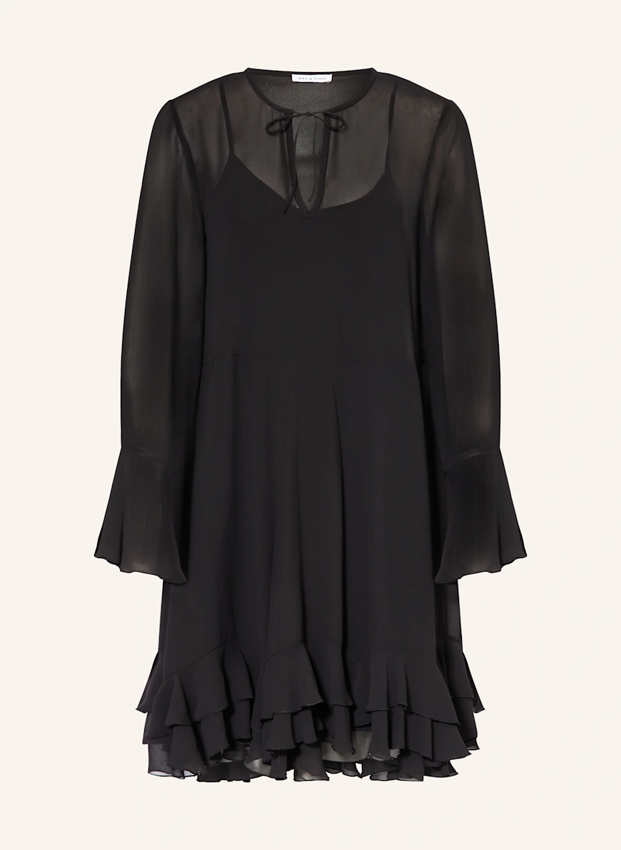 MRS & HUGS Rochie cu volane NEGRU