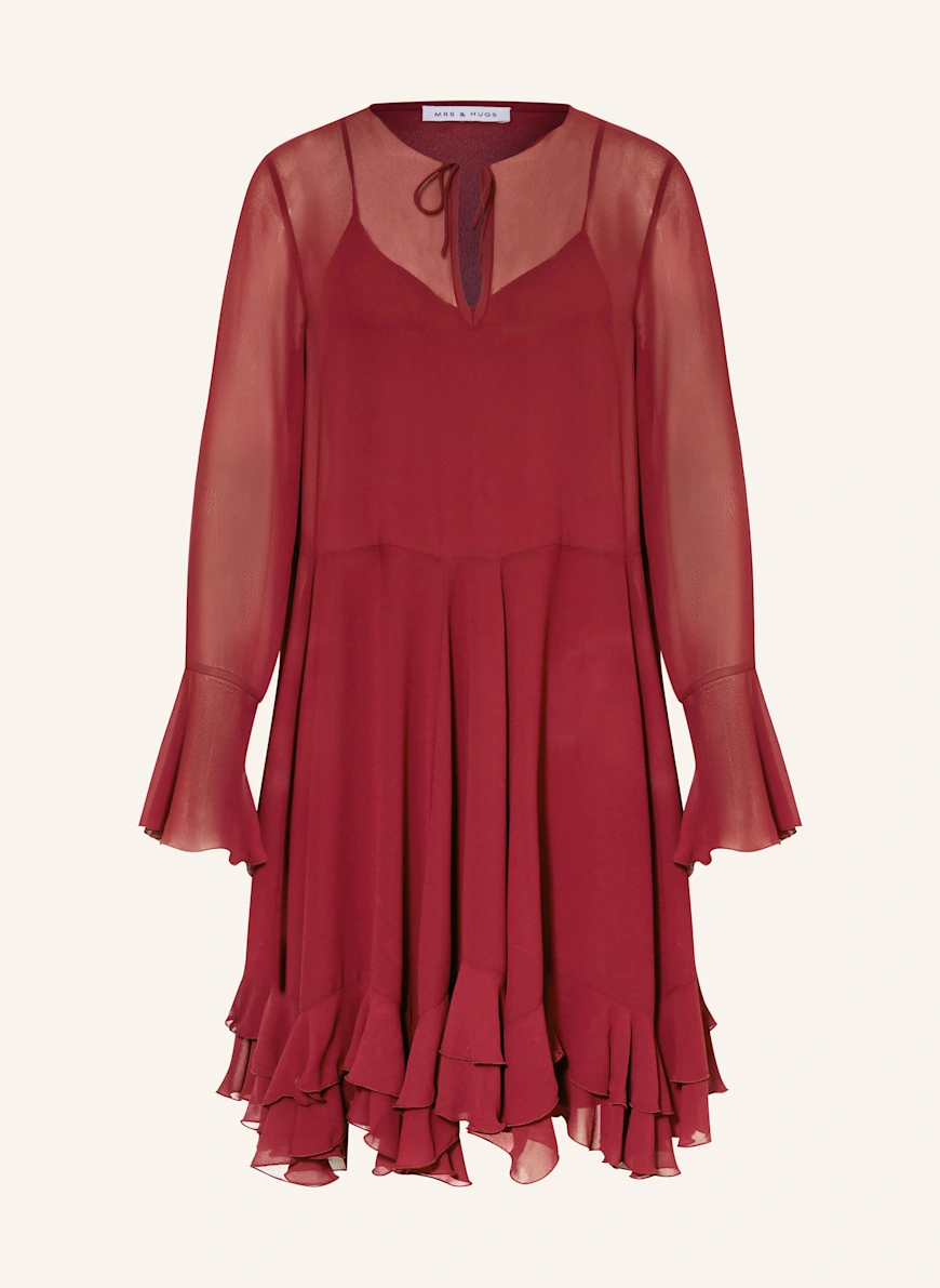 MRS & HUGS Rochie cu volane ROȘU ÎNCHIS