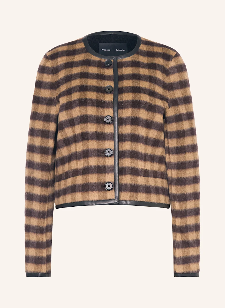 Proenza Schouler Boxy jacket HELENE with alpaca BROWN / BLACK